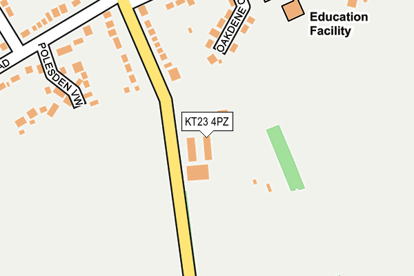 KT23 4PZ map - OS OpenMap – Local (Ordnance Survey)