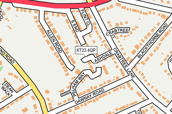 KT23 4QP map - OS OpenMap – Local (Ordnance Survey)