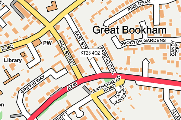 KT23 4QZ map - OS OpenMap – Local (Ordnance Survey)