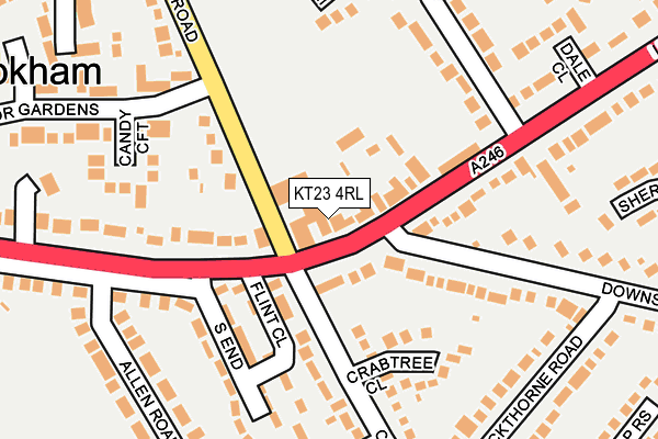 KT23 4RL map - OS OpenMap – Local (Ordnance Survey)