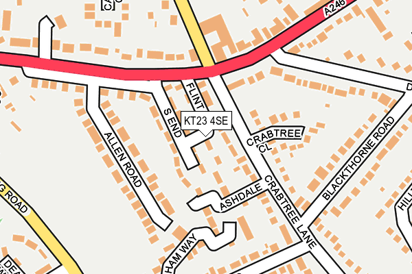 KT23 4SE map - OS OpenMap – Local (Ordnance Survey)