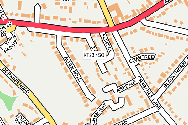 KT23 4SQ map - OS OpenMap – Local (Ordnance Survey)