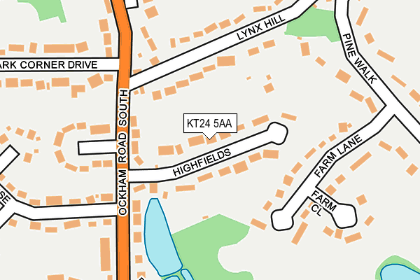 KT24 5AA map - OS OpenMap – Local (Ordnance Survey)