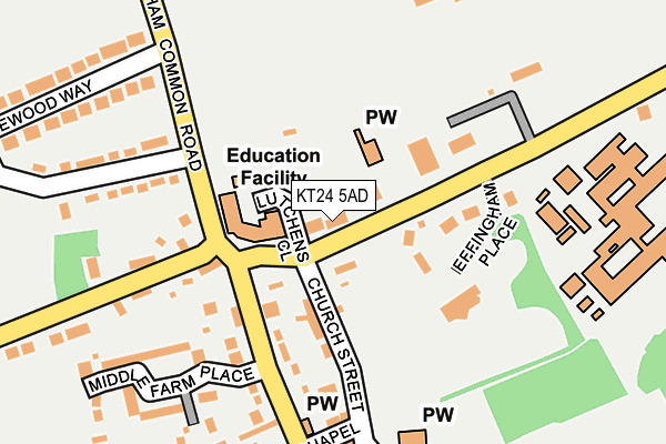 KT24 5AD map - OS OpenMap – Local (Ordnance Survey)