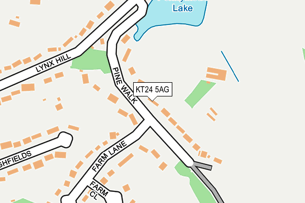 KT24 5AG map - OS OpenMap – Local (Ordnance Survey)