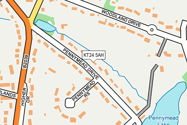 KT24 5AH map - OS OpenMap – Local (Ordnance Survey)