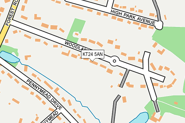 KT24 5AN map - OS OpenMap – Local (Ordnance Survey)