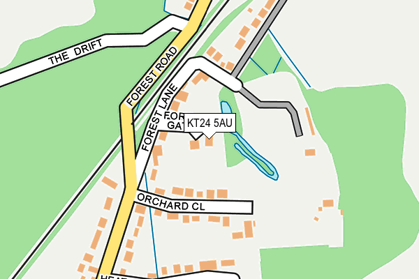 KT24 5AU map - OS OpenMap – Local (Ordnance Survey)
