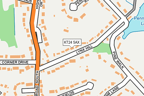 KT24 5AX map - OS OpenMap – Local (Ordnance Survey)
