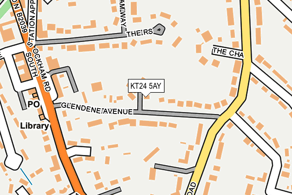 KT24 5AY map - OS OpenMap – Local (Ordnance Survey)