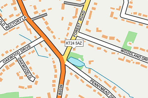 KT24 5AZ map - OS OpenMap – Local (Ordnance Survey)