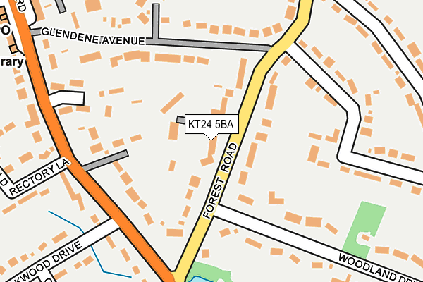 KT24 5BA map - OS OpenMap – Local (Ordnance Survey)