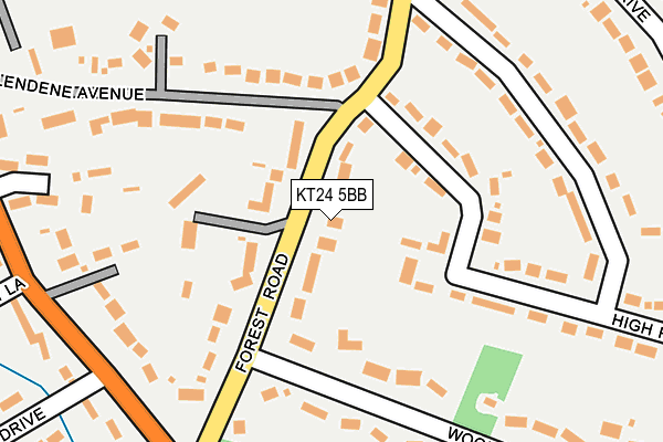 KT24 5BB map - OS OpenMap – Local (Ordnance Survey)