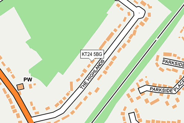 KT24 5BG map - OS OpenMap – Local (Ordnance Survey)