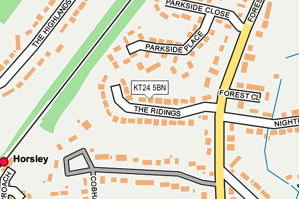 KT24 5BN map - OS OpenMap – Local (Ordnance Survey)