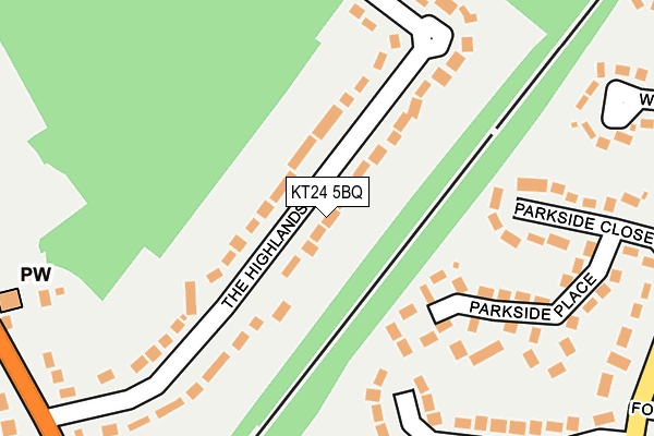 KT24 5BQ map - OS OpenMap – Local (Ordnance Survey)