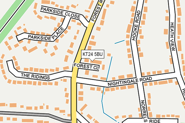 KT24 5BU map - OS OpenMap – Local (Ordnance Survey)