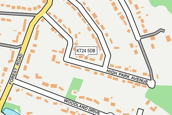 KT24 5DB map - OS OpenMap – Local (Ordnance Survey)