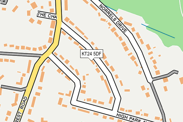 KT24 5DF map - OS OpenMap – Local (Ordnance Survey)