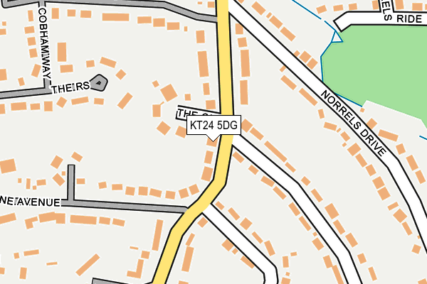 KT24 5DG map - OS OpenMap – Local (Ordnance Survey)