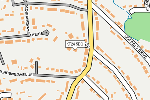 KT24 5DQ map - OS OpenMap – Local (Ordnance Survey)