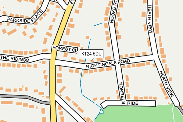 KT24 5DU map - OS OpenMap – Local (Ordnance Survey)