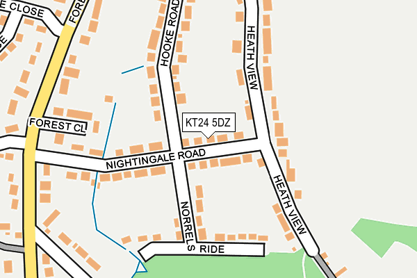 KT24 5DZ map - OS OpenMap – Local (Ordnance Survey)