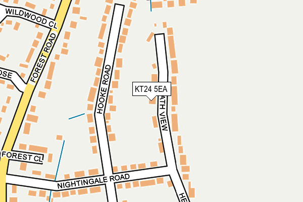 KT24 5EA map - OS OpenMap – Local (Ordnance Survey)