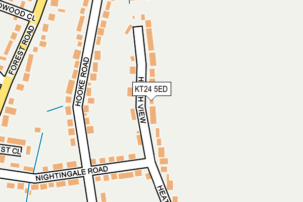 KT24 5ED map - OS OpenMap – Local (Ordnance Survey)