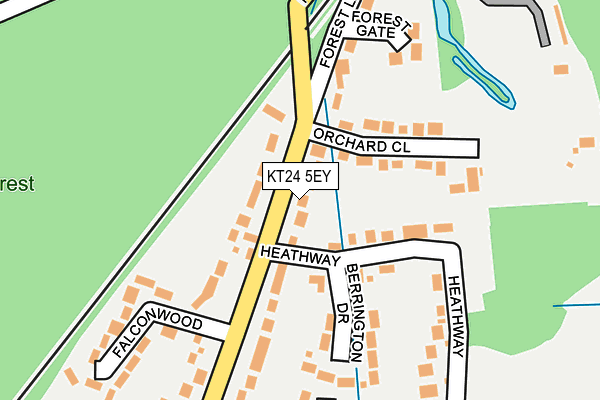 KT24 5EY map - OS OpenMap – Local (Ordnance Survey)