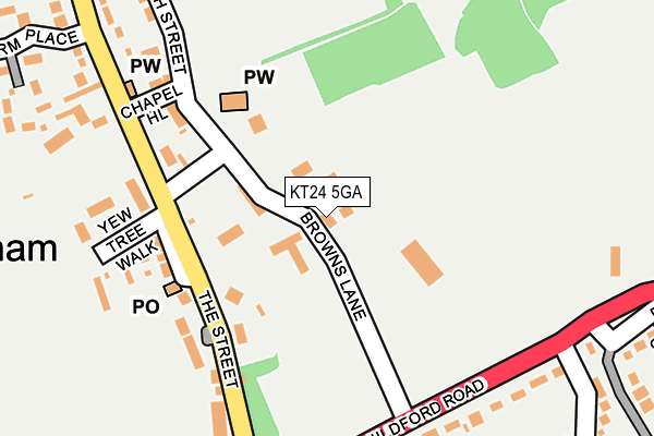KT24 5GA map - OS OpenMap – Local (Ordnance Survey)