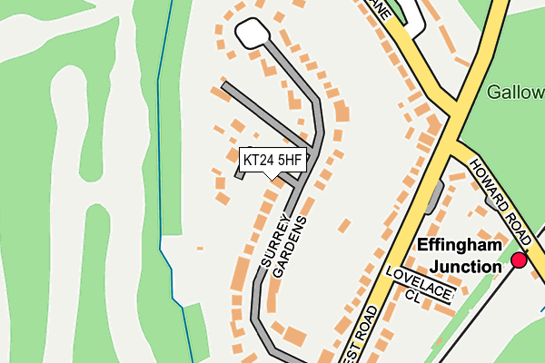 KT24 5HF map - OS OpenMap – Local (Ordnance Survey)