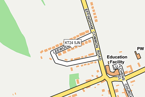 KT24 5JN map - OS OpenMap – Local (Ordnance Survey)