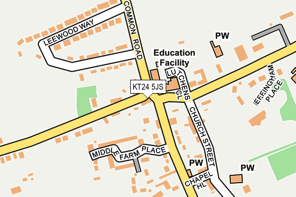 KT24 5JS map - OS OpenMap – Local (Ordnance Survey)