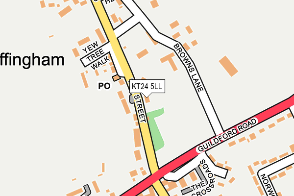 KT24 5LL map - OS OpenMap – Local (Ordnance Survey)