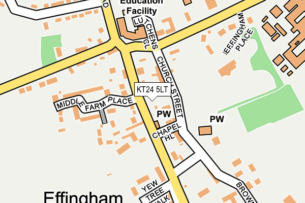 KT24 5LT map - OS OpenMap – Local (Ordnance Survey)