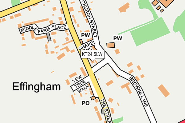 KT24 5LW map - OS OpenMap – Local (Ordnance Survey)