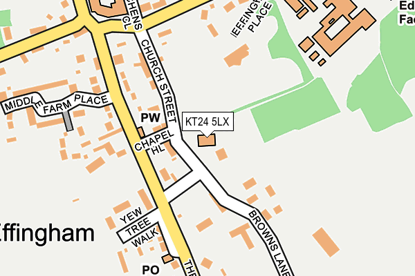 KT24 5LX map - OS OpenMap – Local (Ordnance Survey)