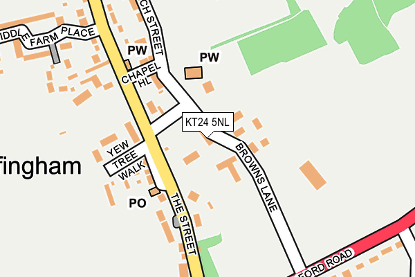 KT24 5NL map - OS OpenMap – Local (Ordnance Survey)