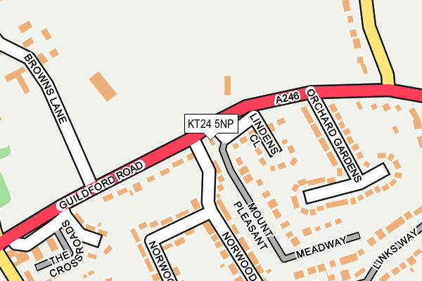 KT24 5NP map - OS OpenMap – Local (Ordnance Survey)