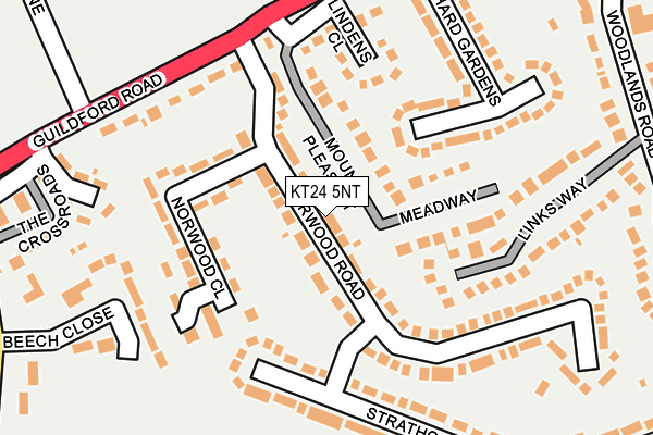 KT24 5NT map - OS OpenMap – Local (Ordnance Survey)