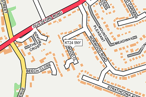 KT24 5NY map - OS OpenMap – Local (Ordnance Survey)