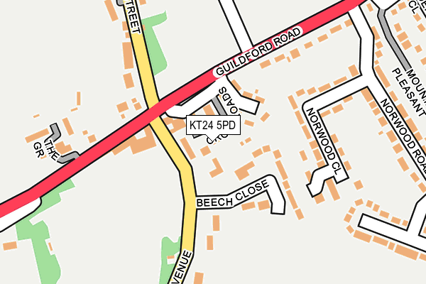 KT24 5PD map - OS OpenMap – Local (Ordnance Survey)
