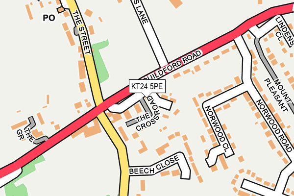 KT24 5PE map - OS OpenMap – Local (Ordnance Survey)