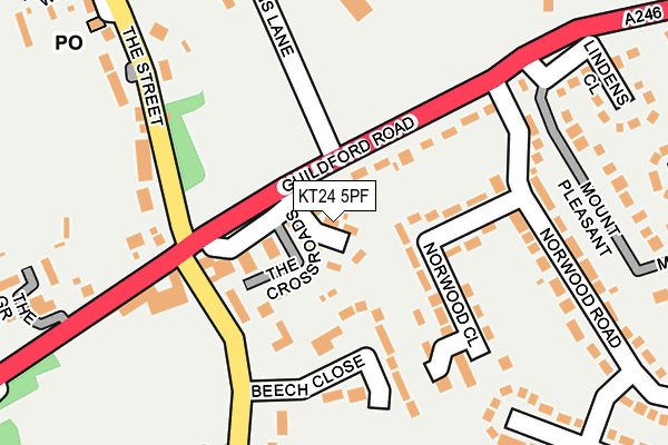 KT24 5PF map - OS OpenMap – Local (Ordnance Survey)