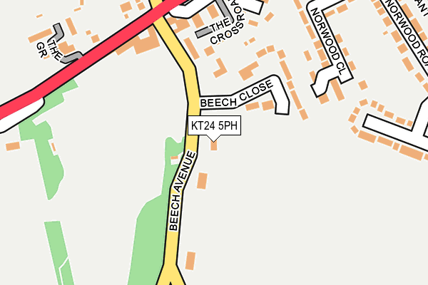 KT24 5PH map - OS OpenMap – Local (Ordnance Survey)