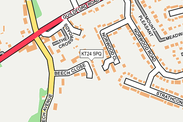 KT24 5PQ map - OS OpenMap – Local (Ordnance Survey)