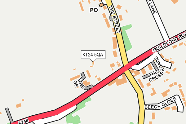 KT24 5QA map - OS OpenMap – Local (Ordnance Survey)