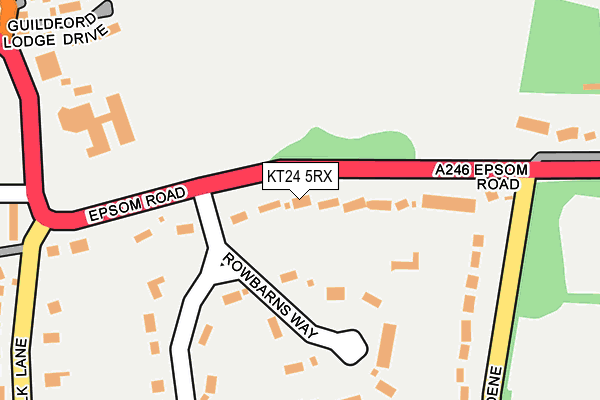 KT24 5RX map - OS OpenMap – Local (Ordnance Survey)