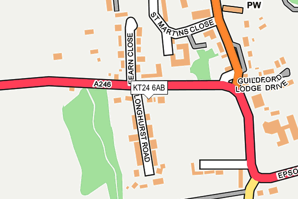 KT24 6AB map - OS OpenMap – Local (Ordnance Survey)